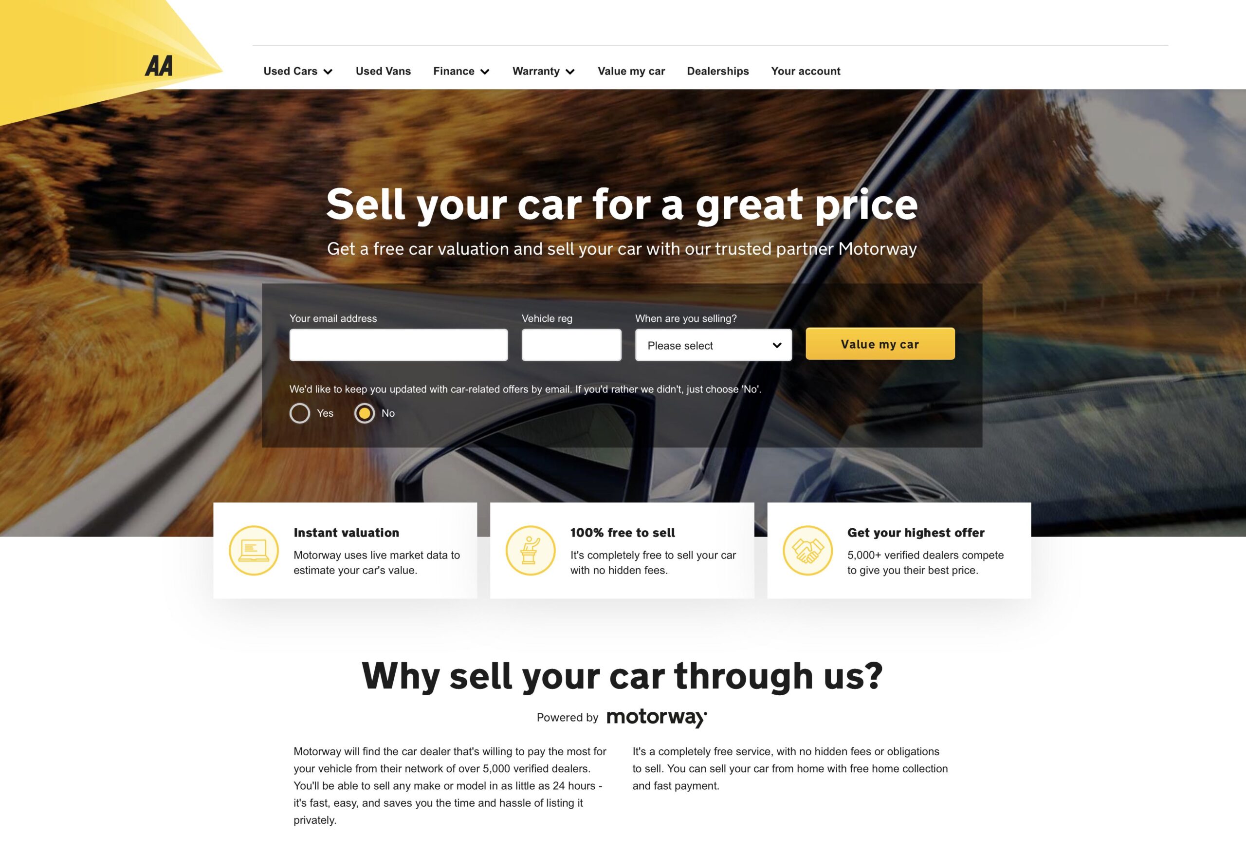 the-aa-car-valuation-page